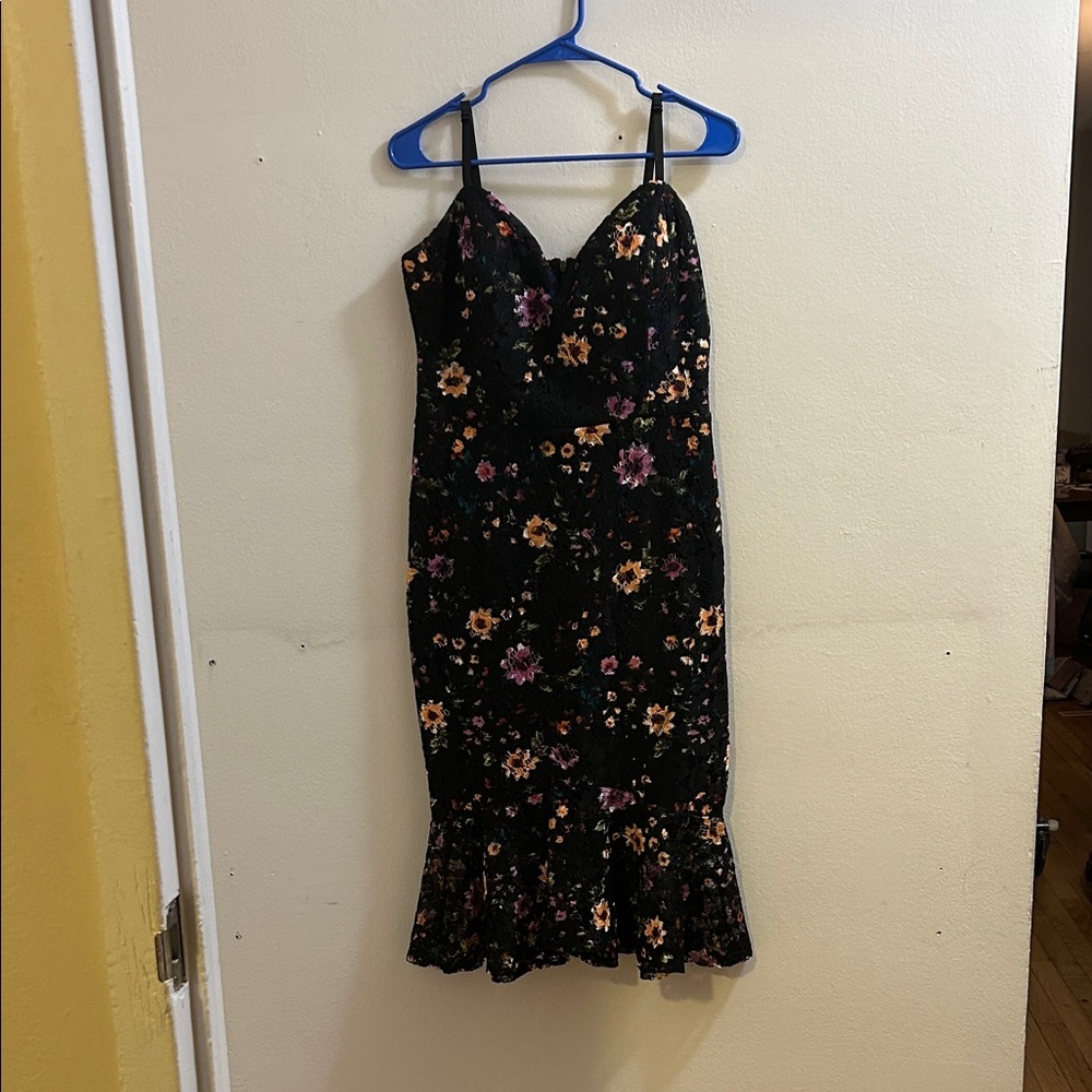 Guess Black Floral Lace Dress
